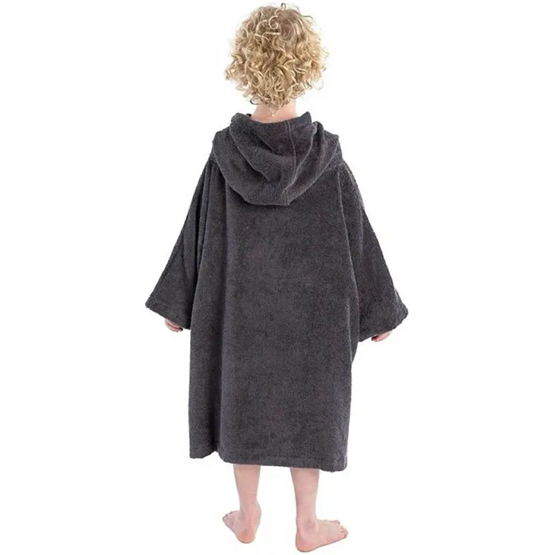 Dryrobe Kids Organic Cotton Towel Robe V3 Small 10-13 Years Slate Grey-2